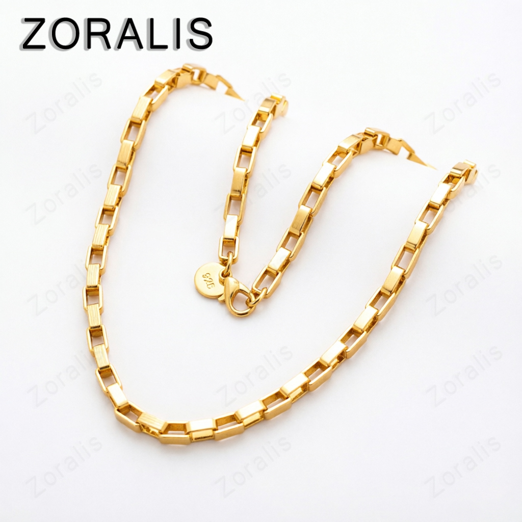 Bar Cart Gold - Collana a catena rettangolare in oro