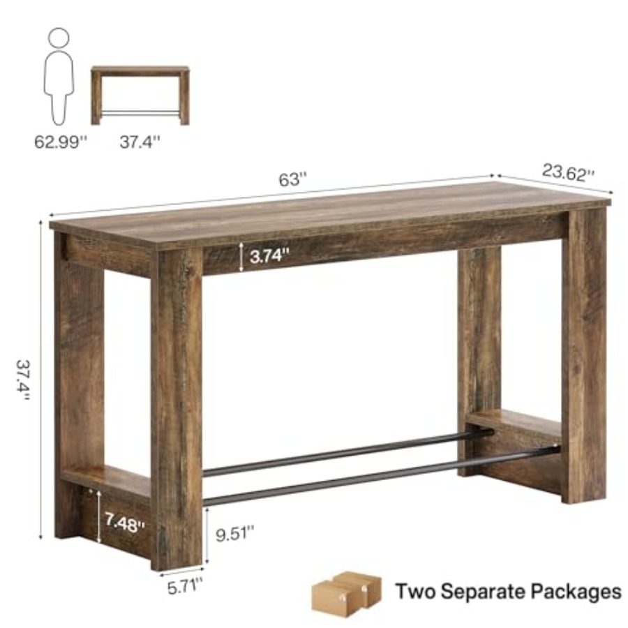 Set di 2 tavoli da bar da 63'' - Home Bar And Counter recensione e prezzo